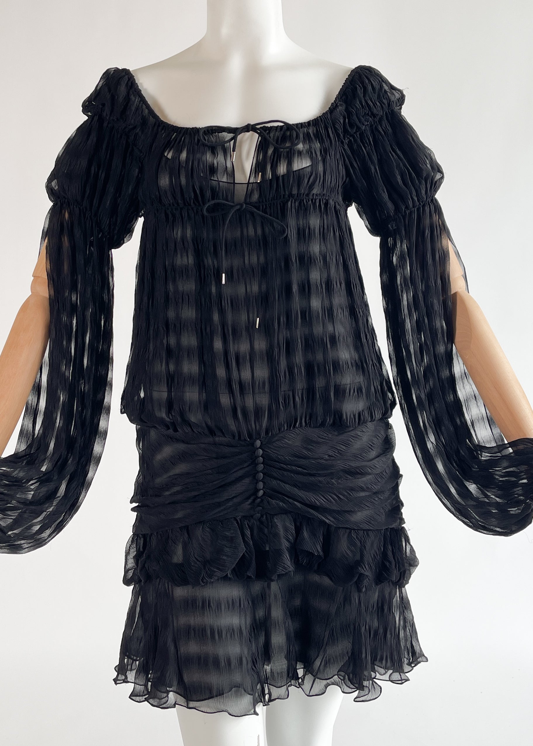 Vintage Christian Dior by Galliano Silk Chiffon Mini Dress - Raleigh Vintage