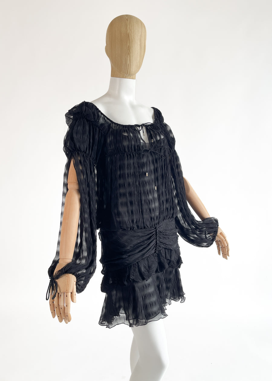Vintage Christian Dior by Galliano Silk Chiffon Mini Dress