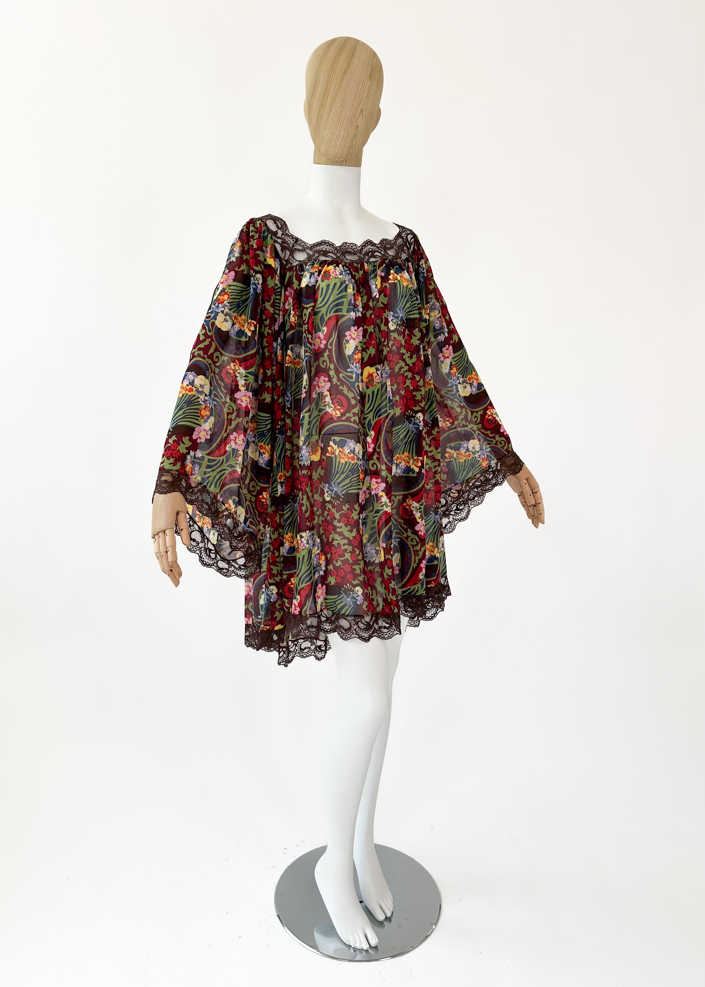 Christian Dior Floral Silk Mini Dress Galliano Era