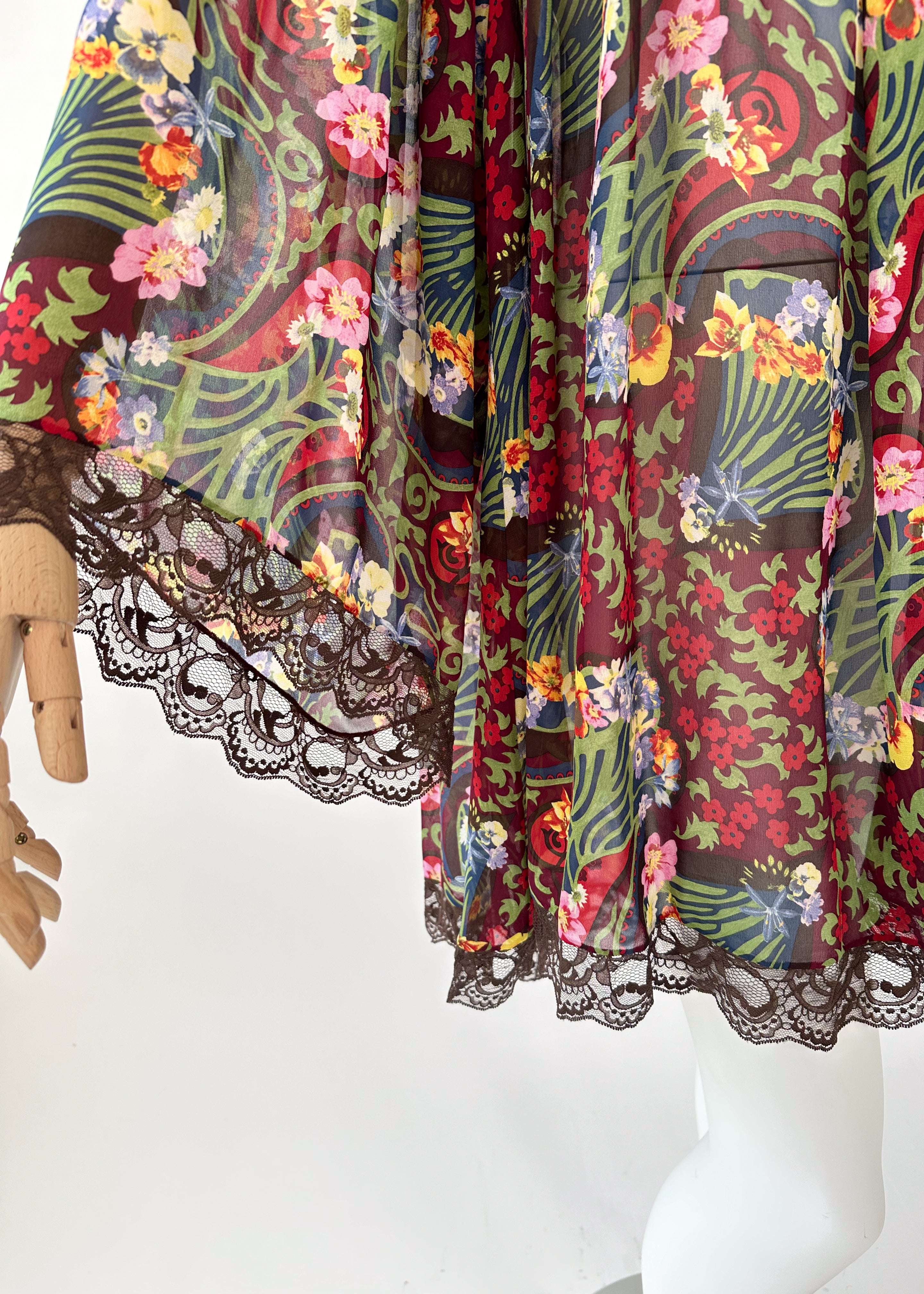 Christian Dior Floral Silk Mini Dress Galliano Era