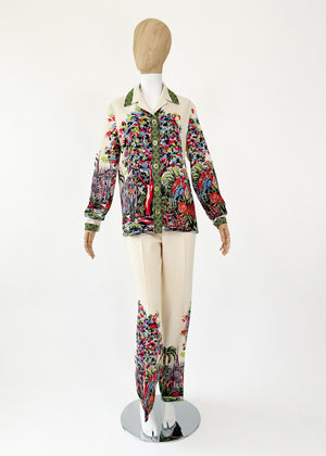 Vintage Moschino 1997 Tropical Print Pant Suit