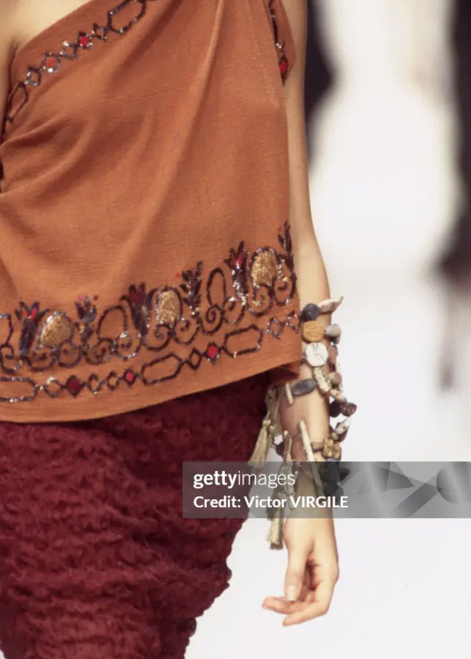 1994 Romeo Gigli Embroidered Cotton Pants