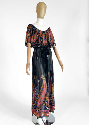 Vintage 1970s Valerie Porr Silk Wrap Dress