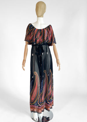 Vintage 1970s Valerie Porr Silk Wrap Dress