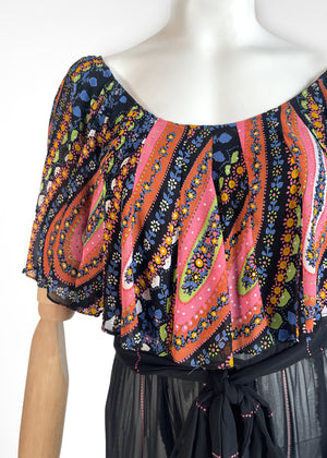 Vintage 1970s Valerie Porr Silk Wrap Dress