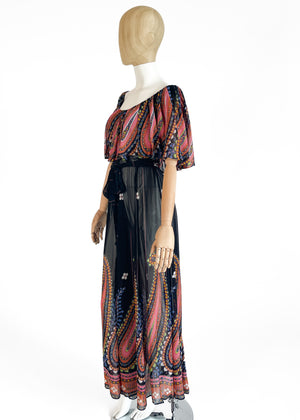 Vintage 1970s Valerie Porr Silk Wrap Dress