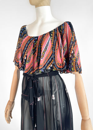 Vintage 1970s Valerie Porr Silk Wrap Dress