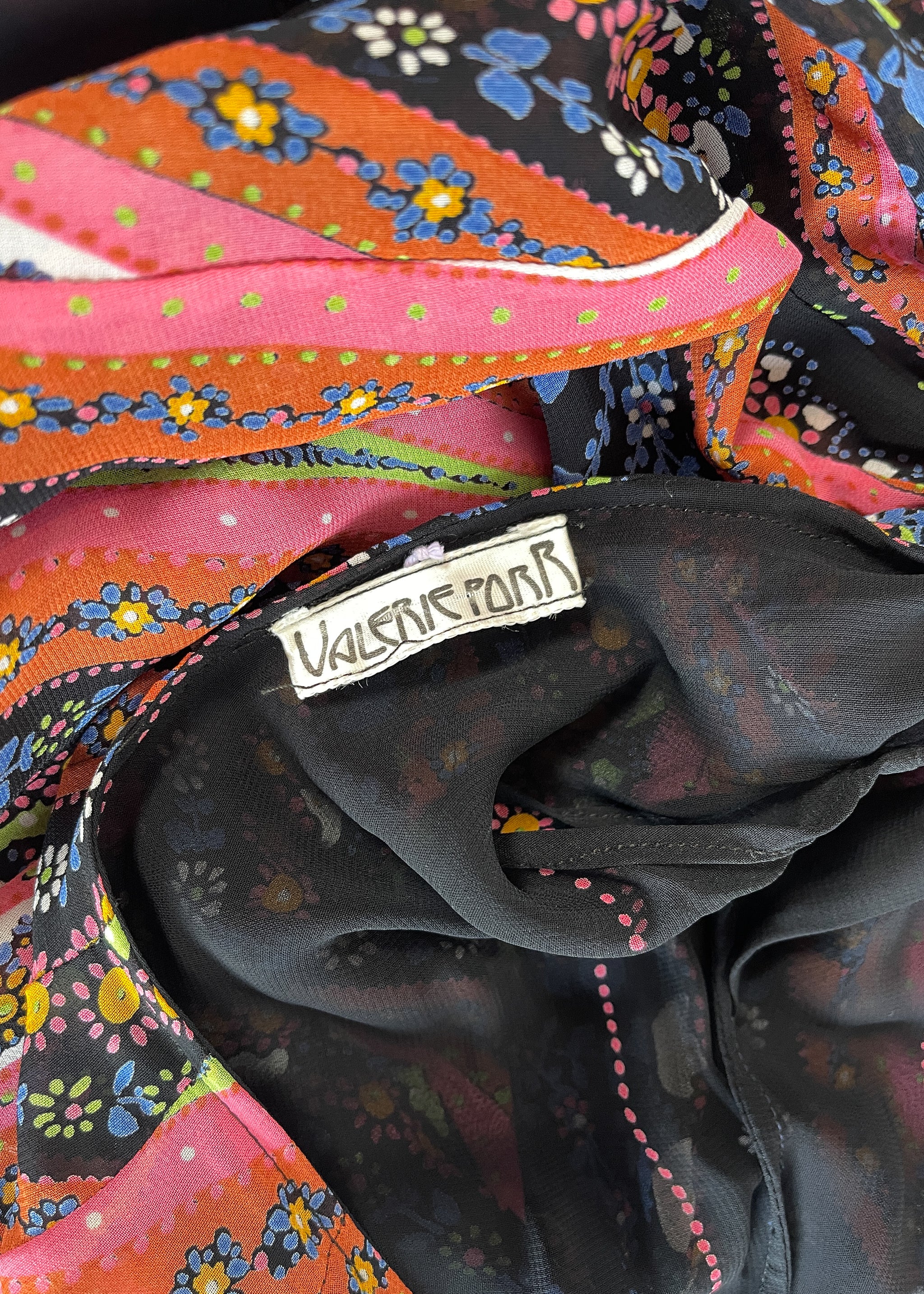 Vintage 1970s Valerie Porr Silk Wrap Dress