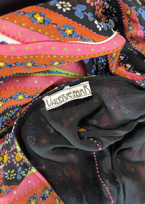 Vintage 1970s Valerie Porr Silk Wrap Dress