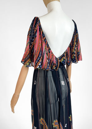 Vintage 1970s Valerie Porr Silk Wrap Dress
