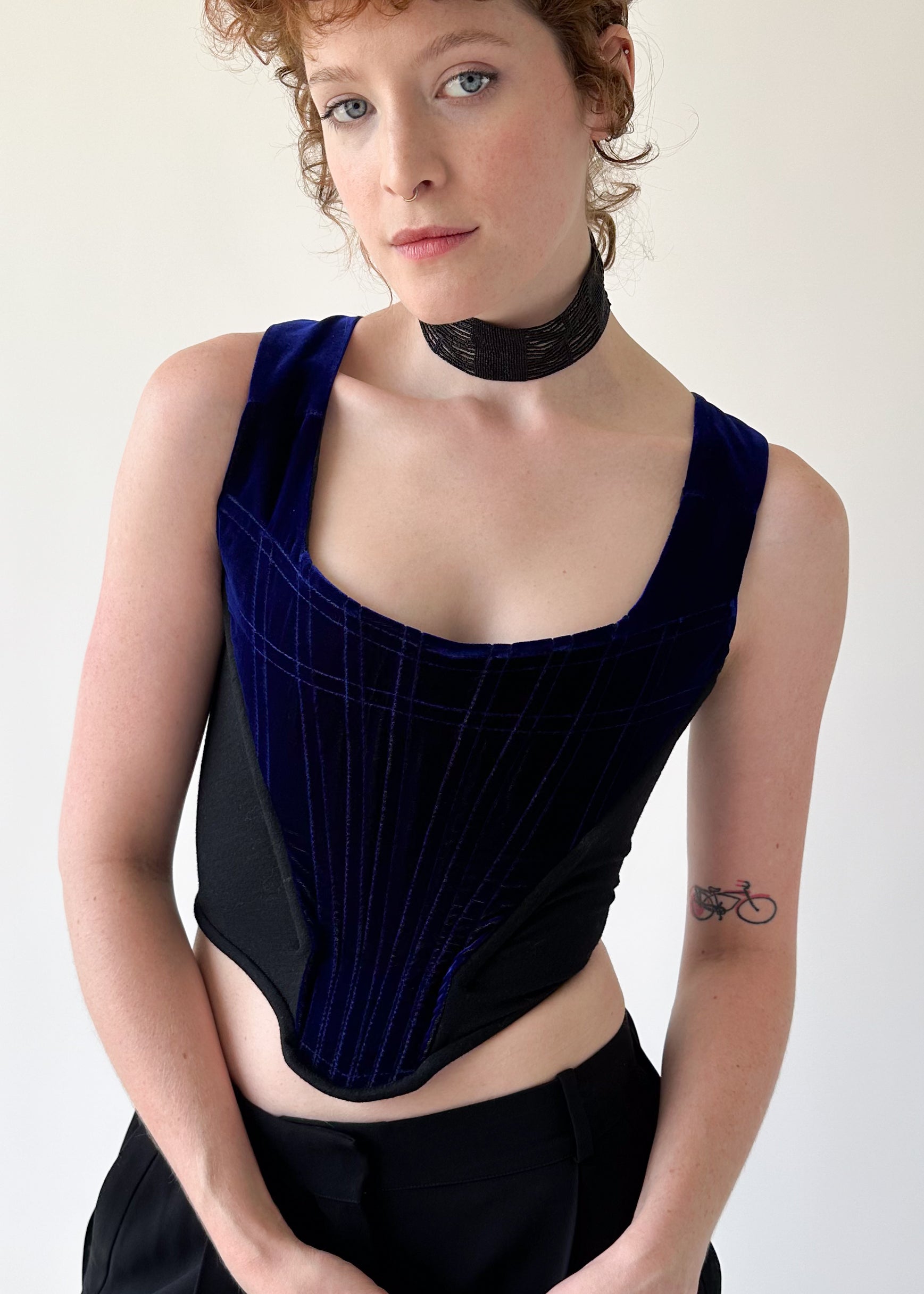 Vintage Vivienne Westwood Blue Velvet Corset