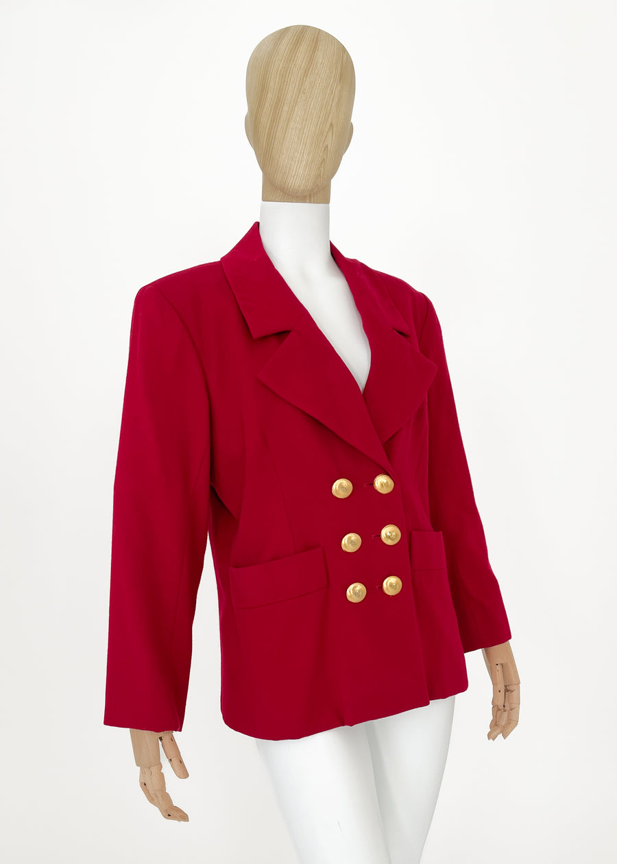 Vintage 1980s Yves Saint Laurent Red Blazer