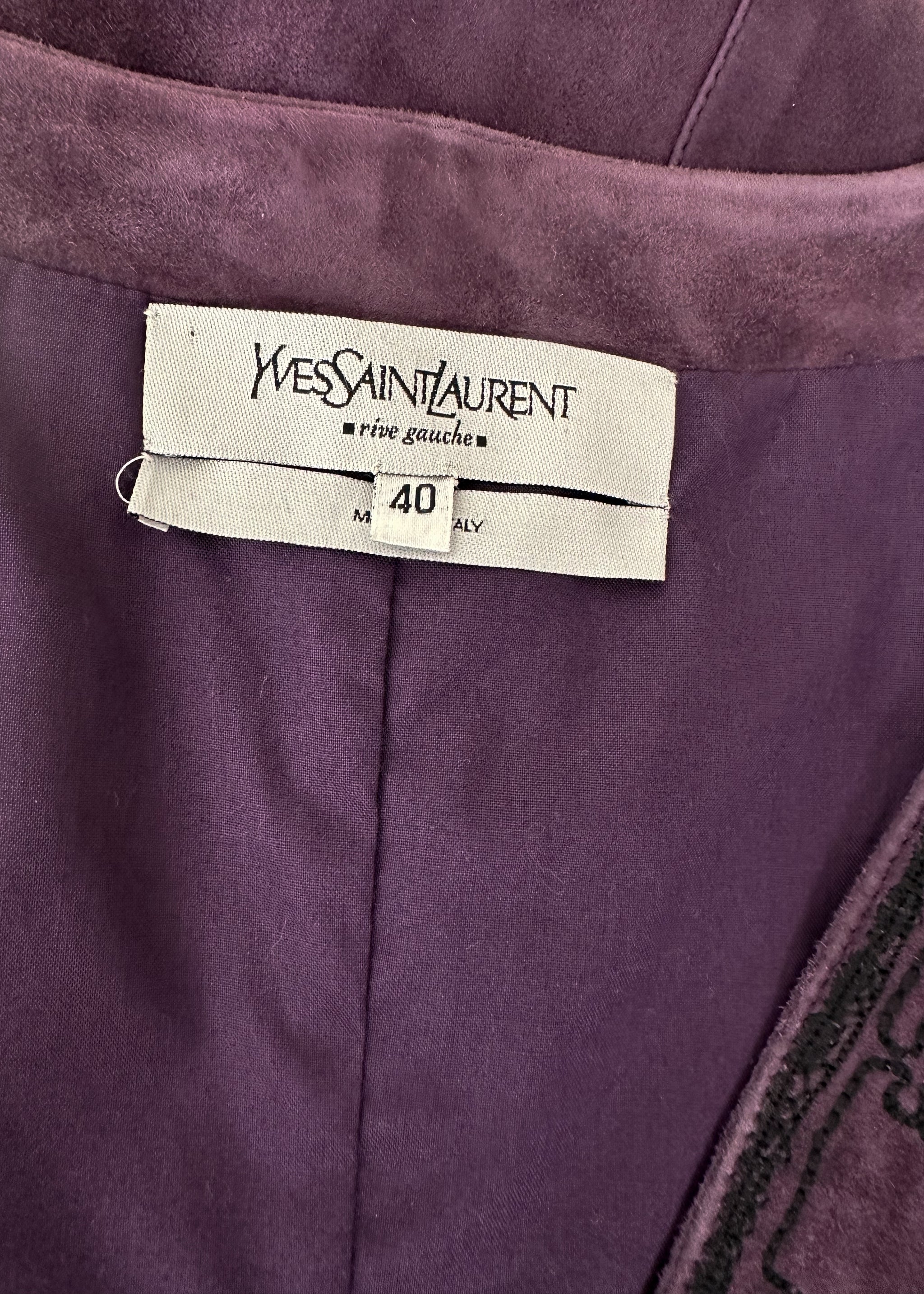 Vintage Yves Saint Laurent Purple Suede Dress