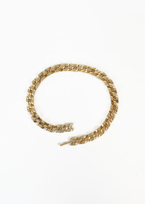 Vintage Gold Link Choker Necklace