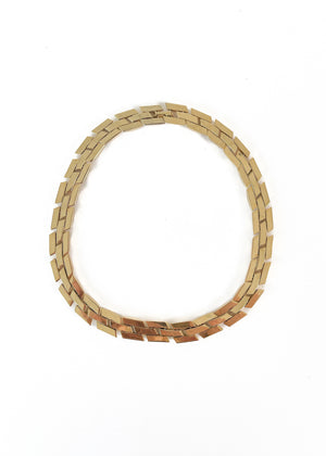 Vintage Gold Link Choker Necklace
