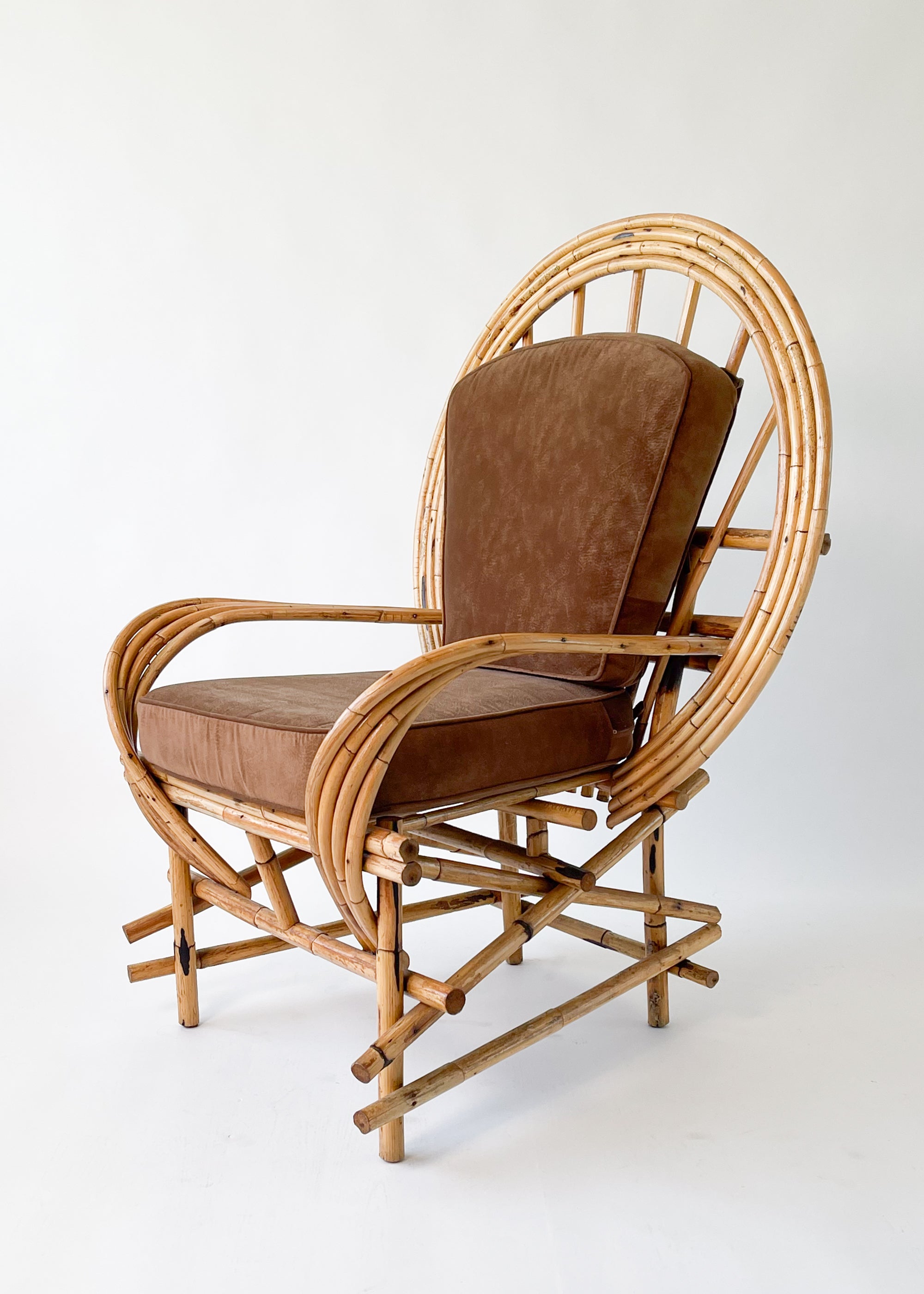 Vintage 1970s Oversized Rattan Chair