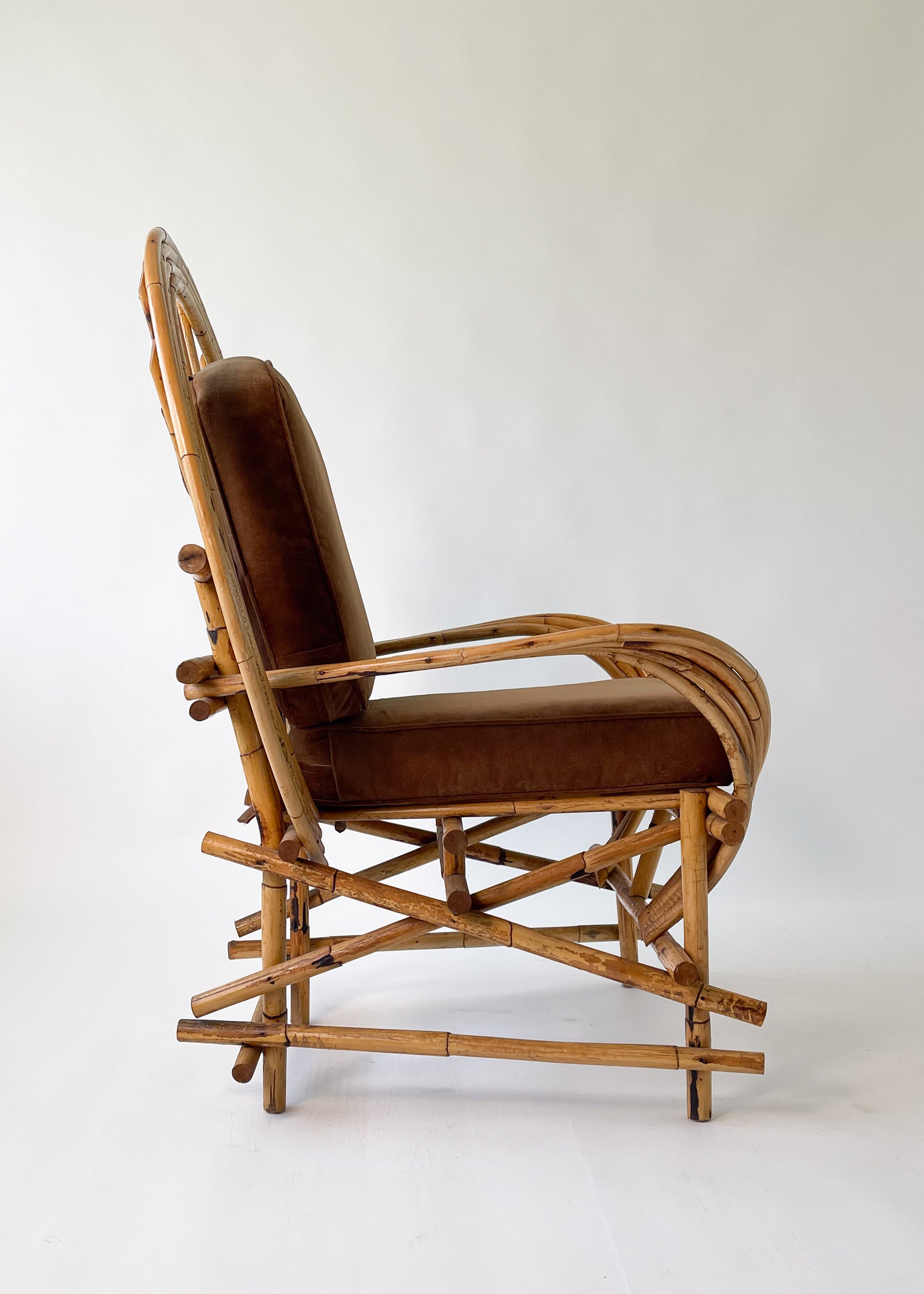 Vintage 1970s Oversized Rattan Chair