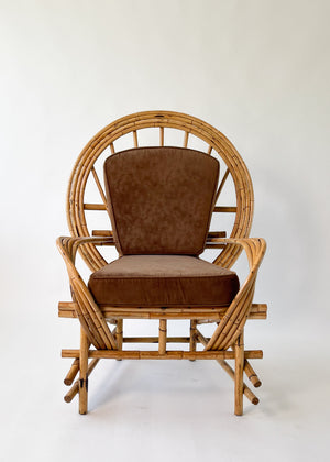 Vintage 1970s Oversized Rattan Chair