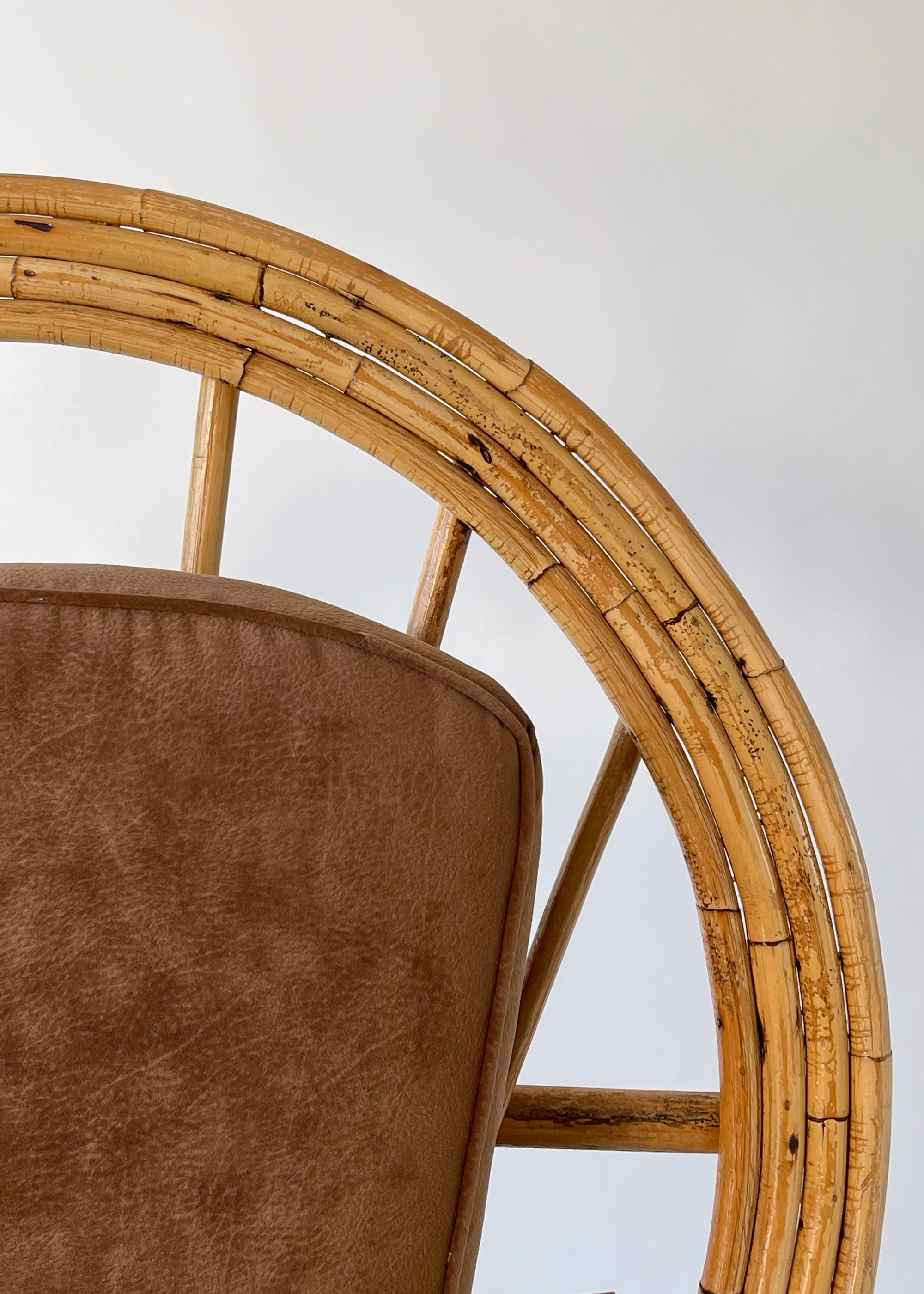 Vintage 1970s Oversized Rattan Chair