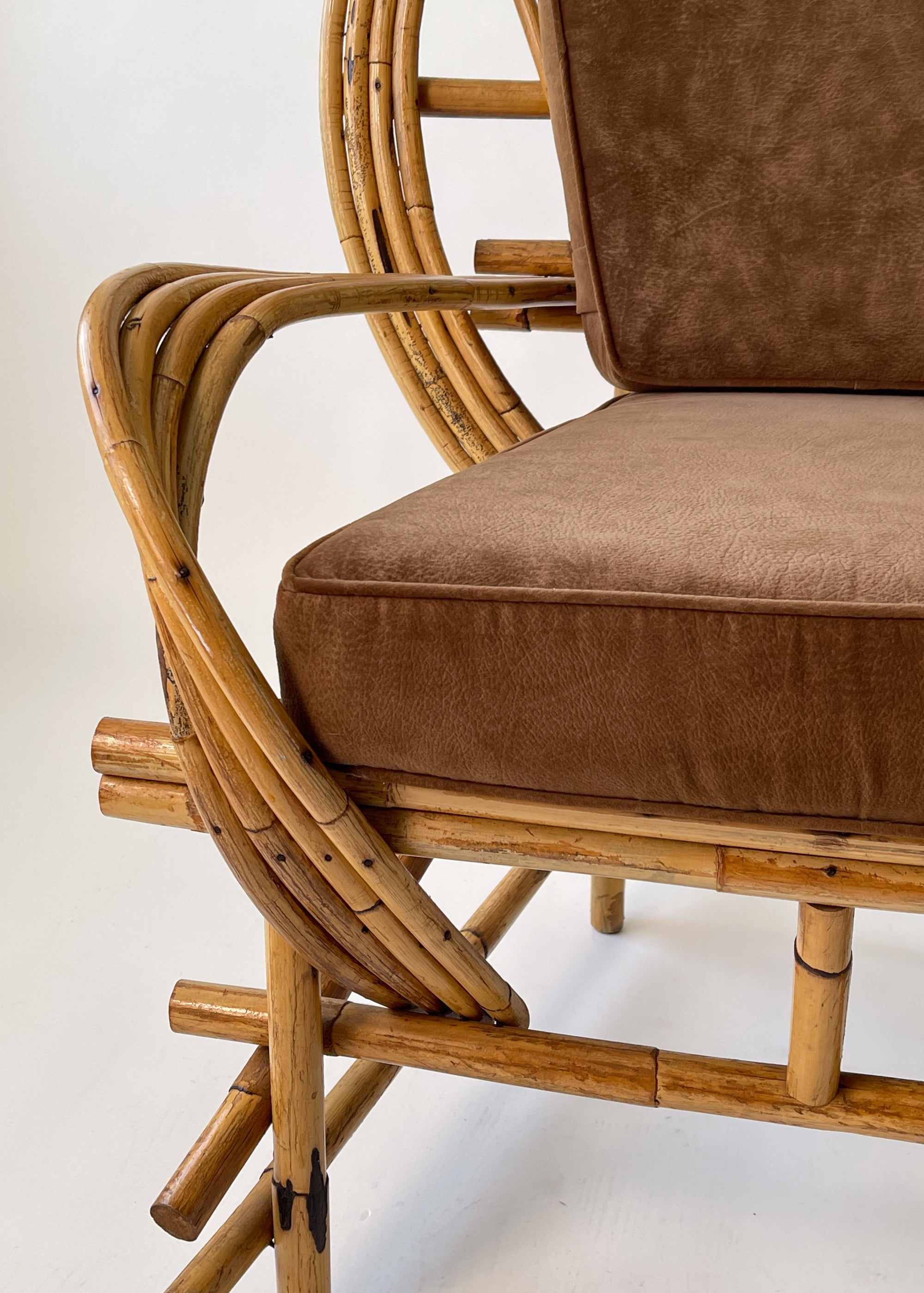 Vintage 1970s Oversized Rattan Chair