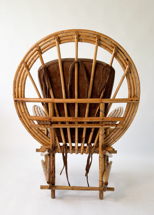 Vintage 1970s Oversized Rattan Chair