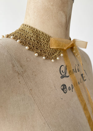 Vintage Gold Knit Collar