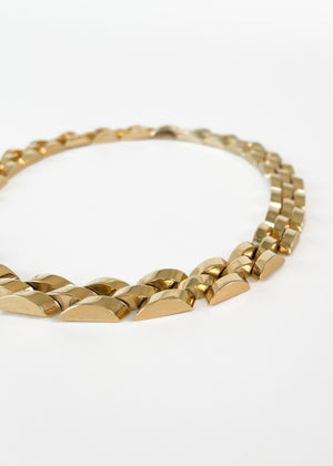 Vintage Gold Link Choker Necklace