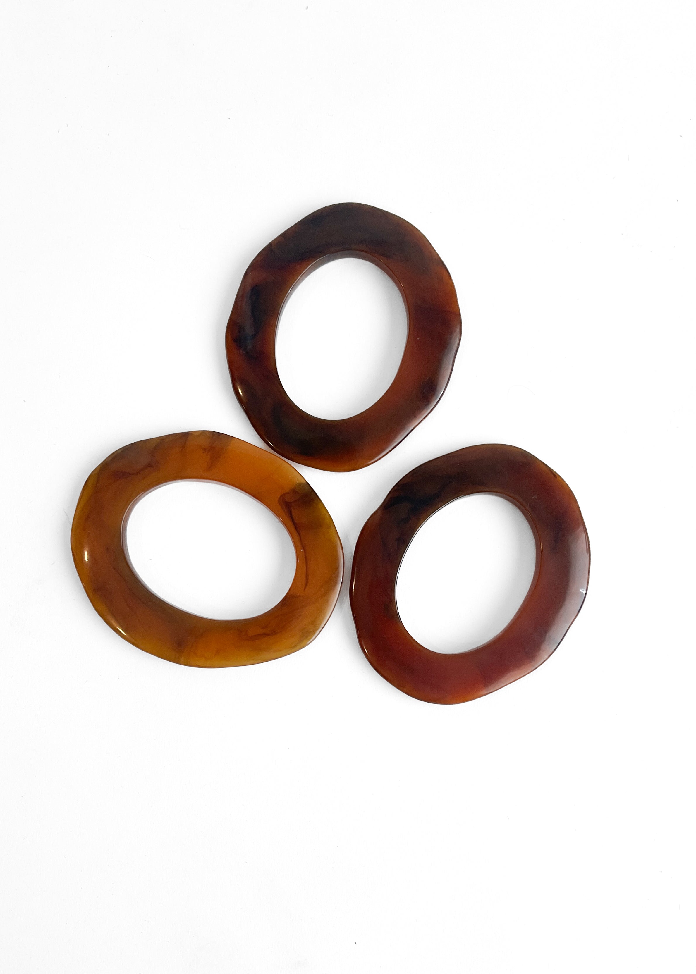 Vintage Faux Tortoiseshell Bangle Bracelet Set (Set of 3)