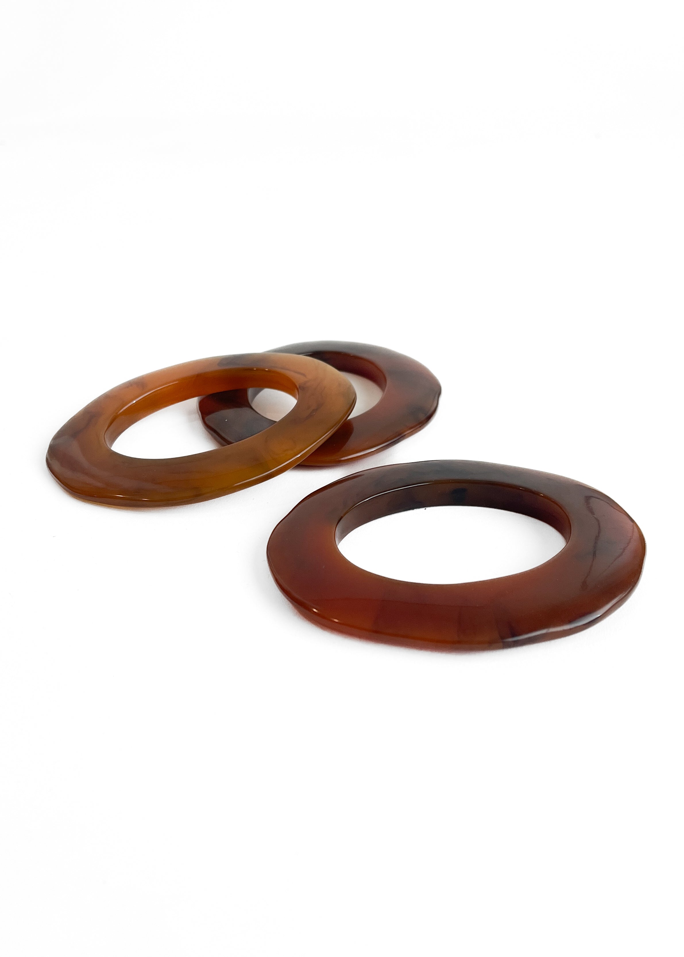 Vintage Faux Tortoiseshell Bangle Bracelet Set (Set of 3)