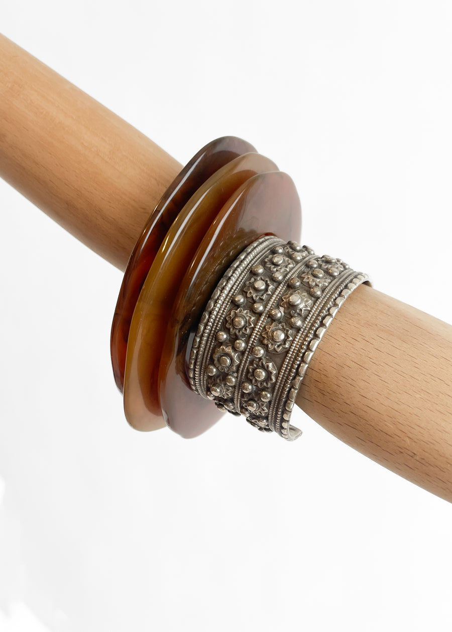 Vintage Resin Bangle Bracelet Set