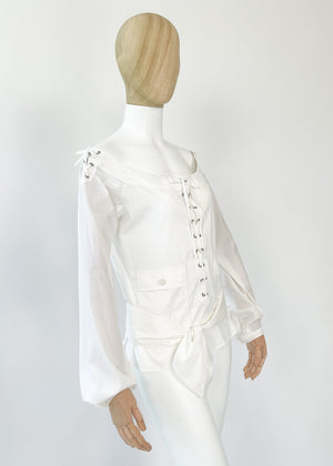 Vintage Yves Saint Laurent Lace Up Shirt