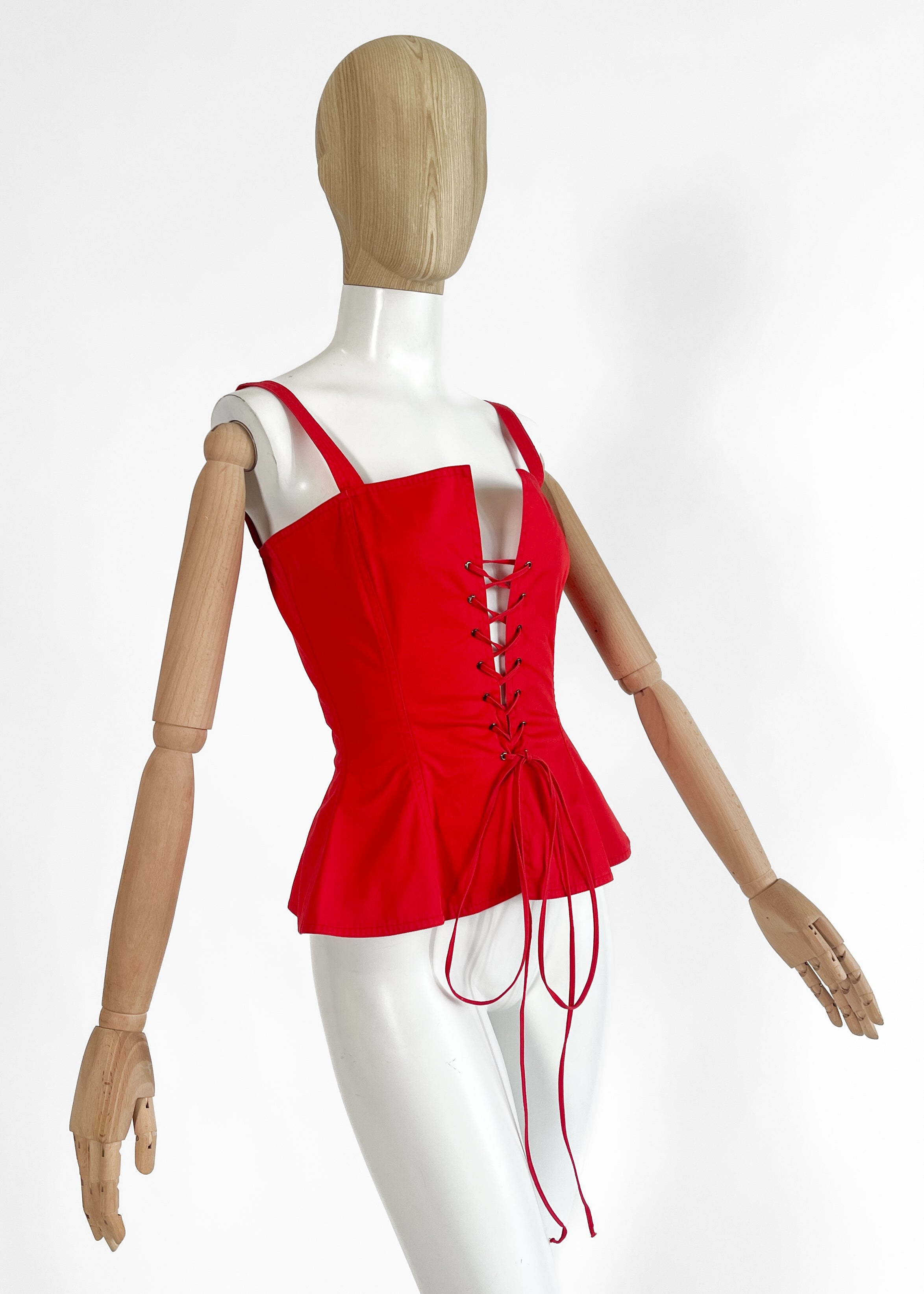 Yves Saint Laurent 1977 Lace Up Corset Top