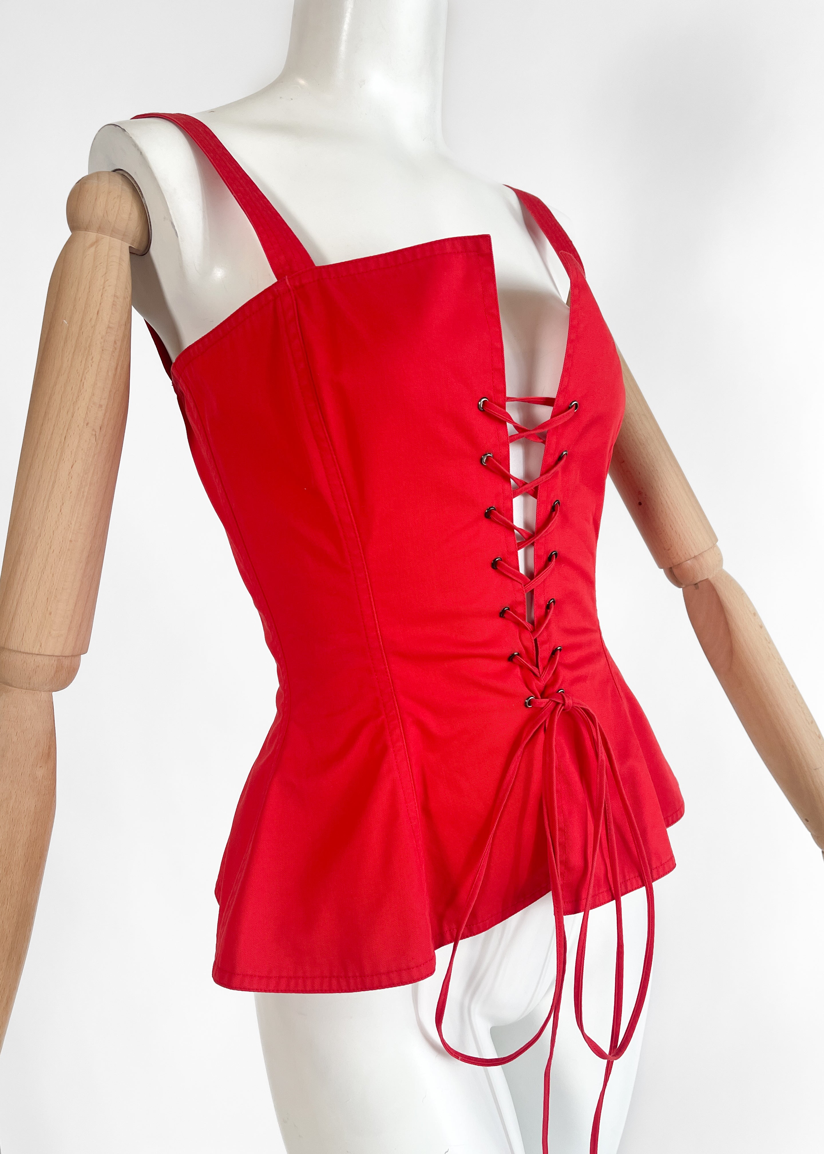Yves Saint Laurent 1977 Lace Up Corset Top