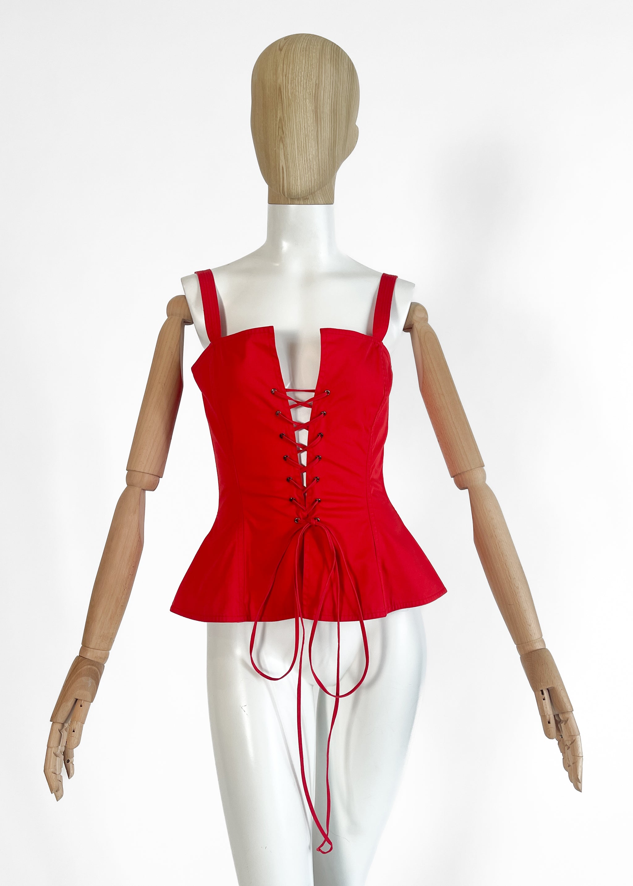 Yves Saint Laurent 1977 Lace Up Corset Top