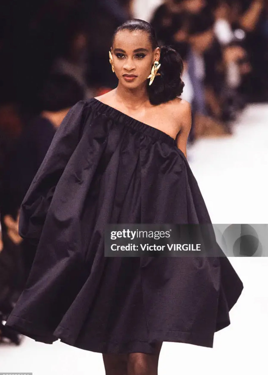 Yves Saint Laurent One-Shoulder Mini Dress Spring 1991