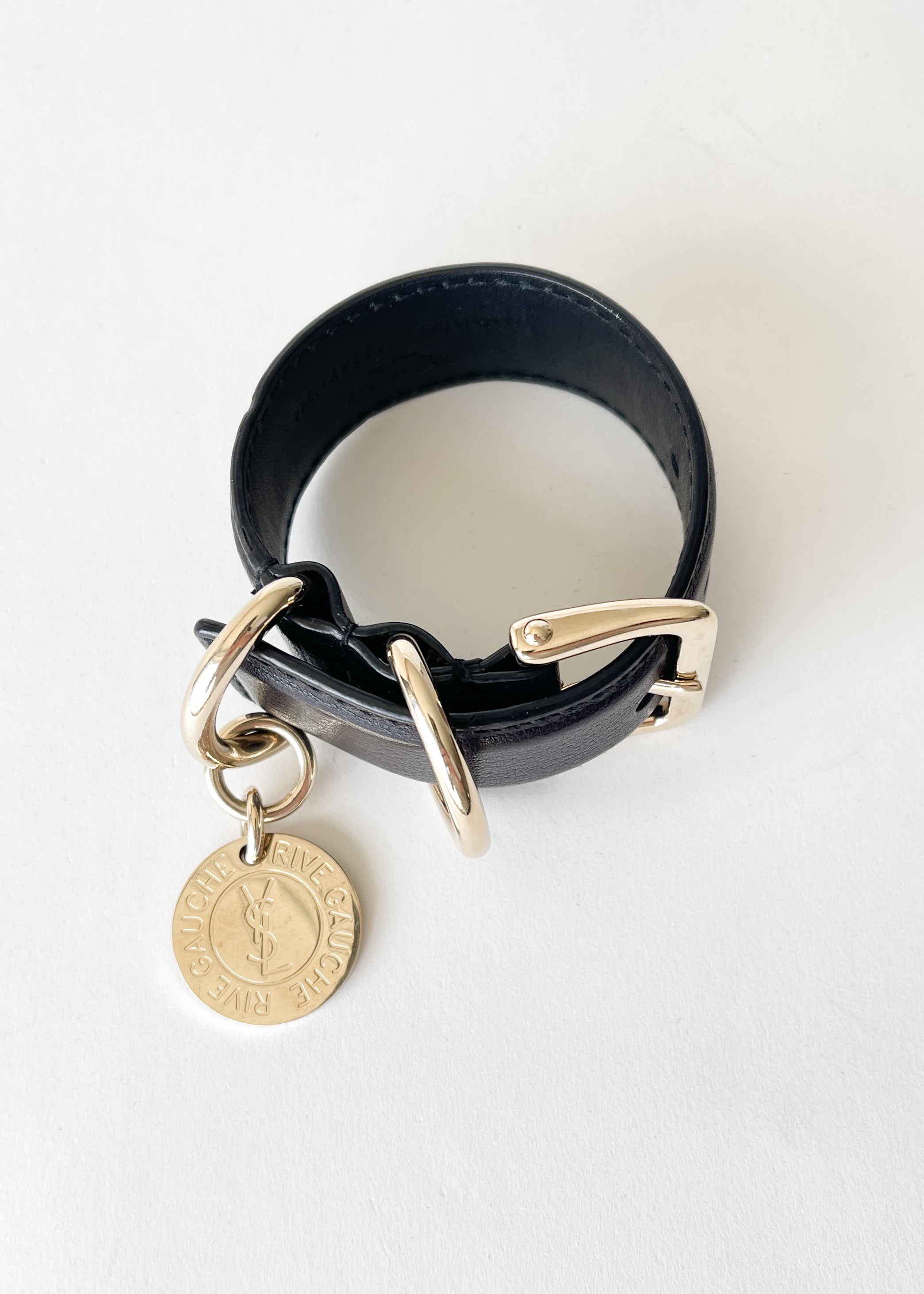 Vintage Yves Saint Laurent Leather Cuff Bracelet