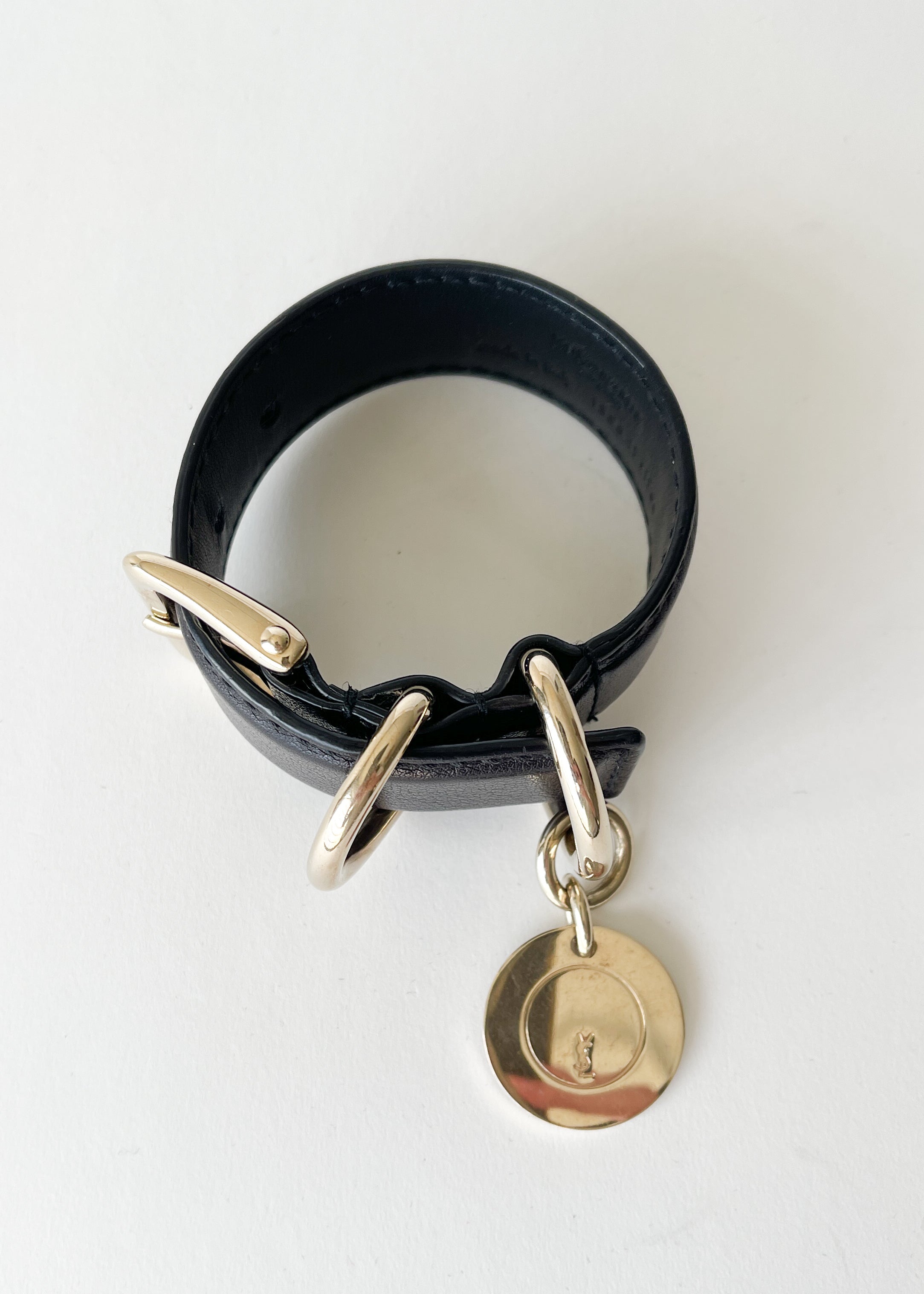 Vintage Yves Saint Laurent Leather Cuff Bracelet