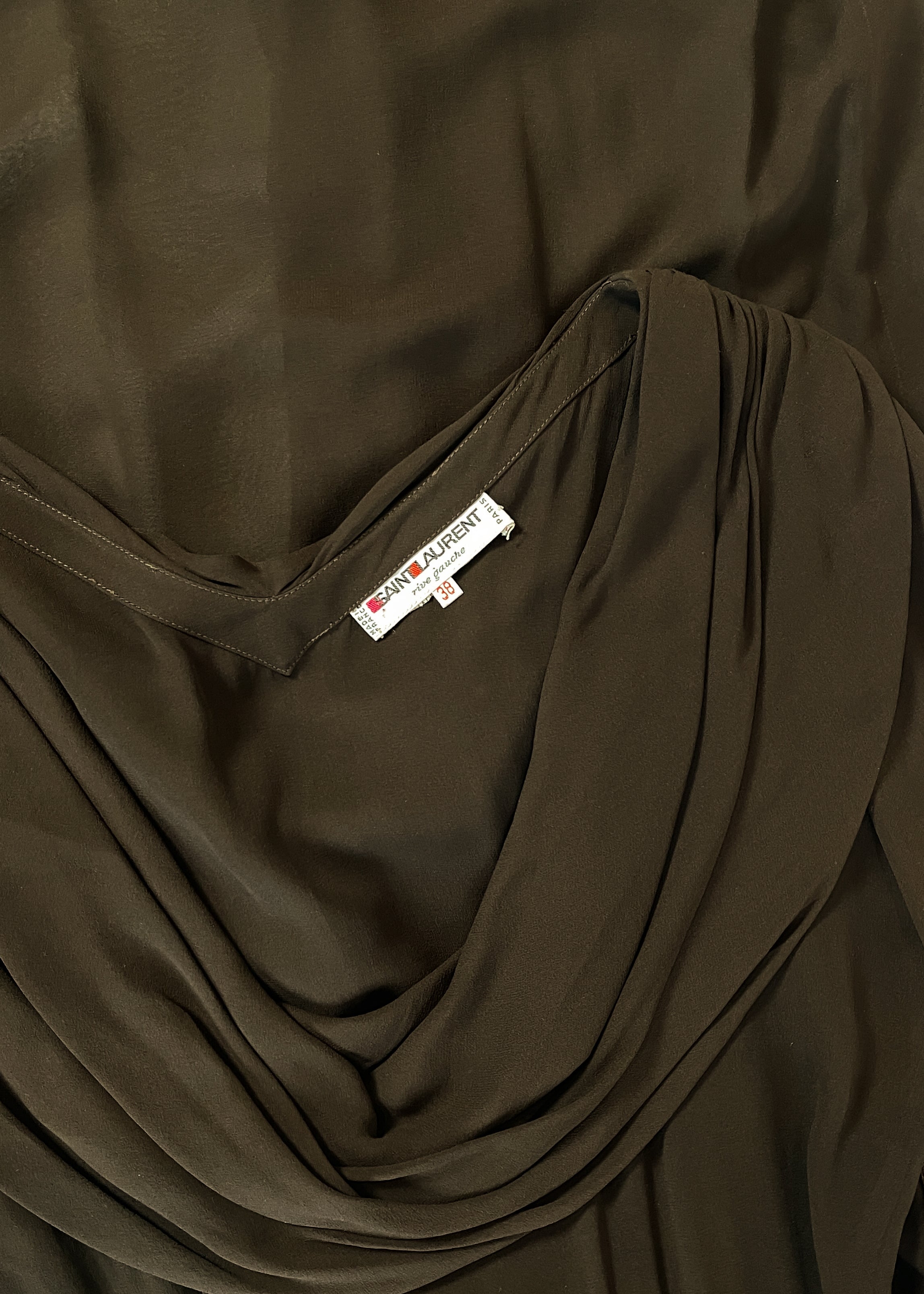 Vintage Yves Saint Laurent Sheer Silk Dress Spring 1989