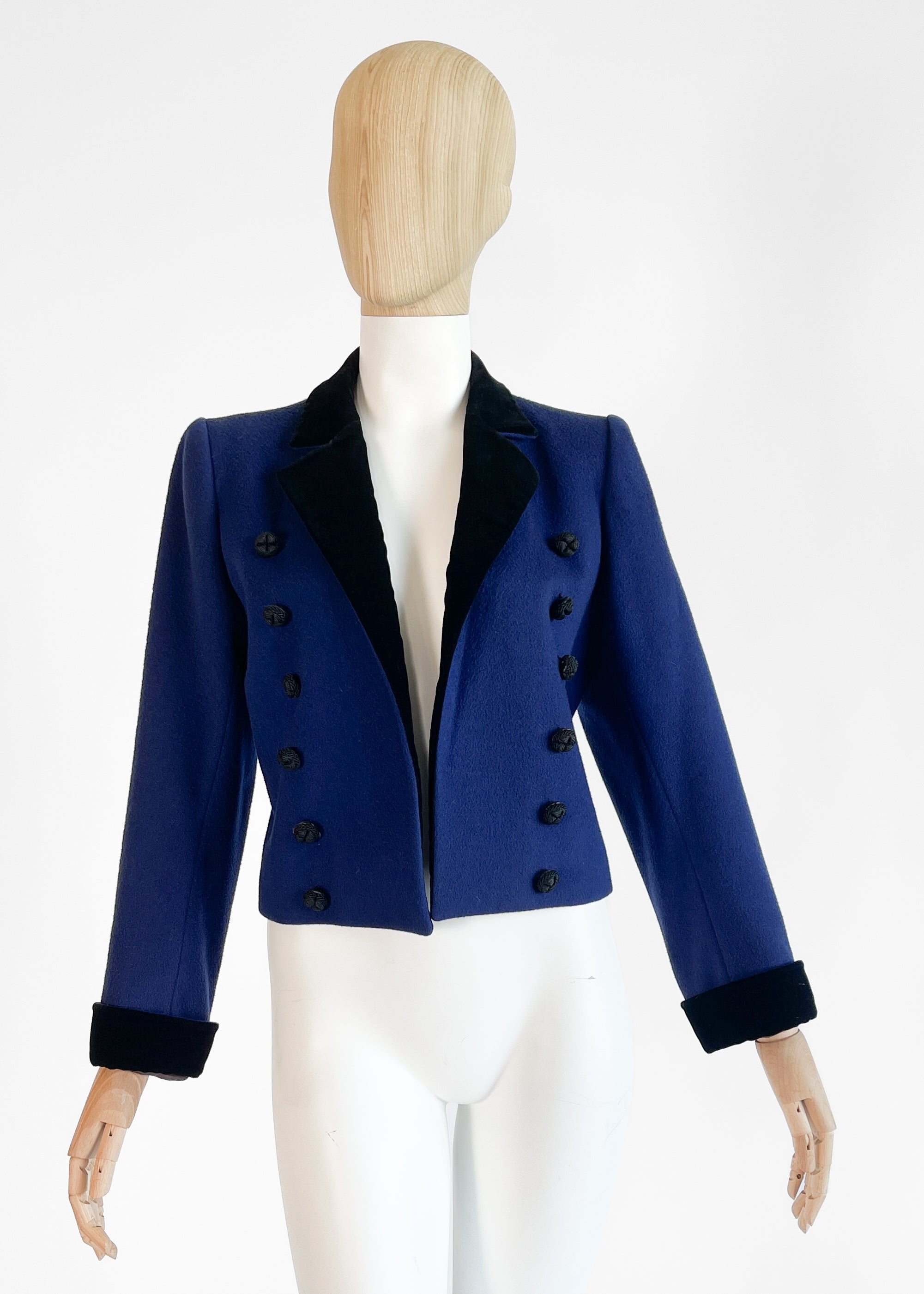 ジャケット SAINT LAURENT DARK BLUE WOOL BLAZER Yves Saint Laurent YSL Navy Blue Men's Sport Coat Blazer