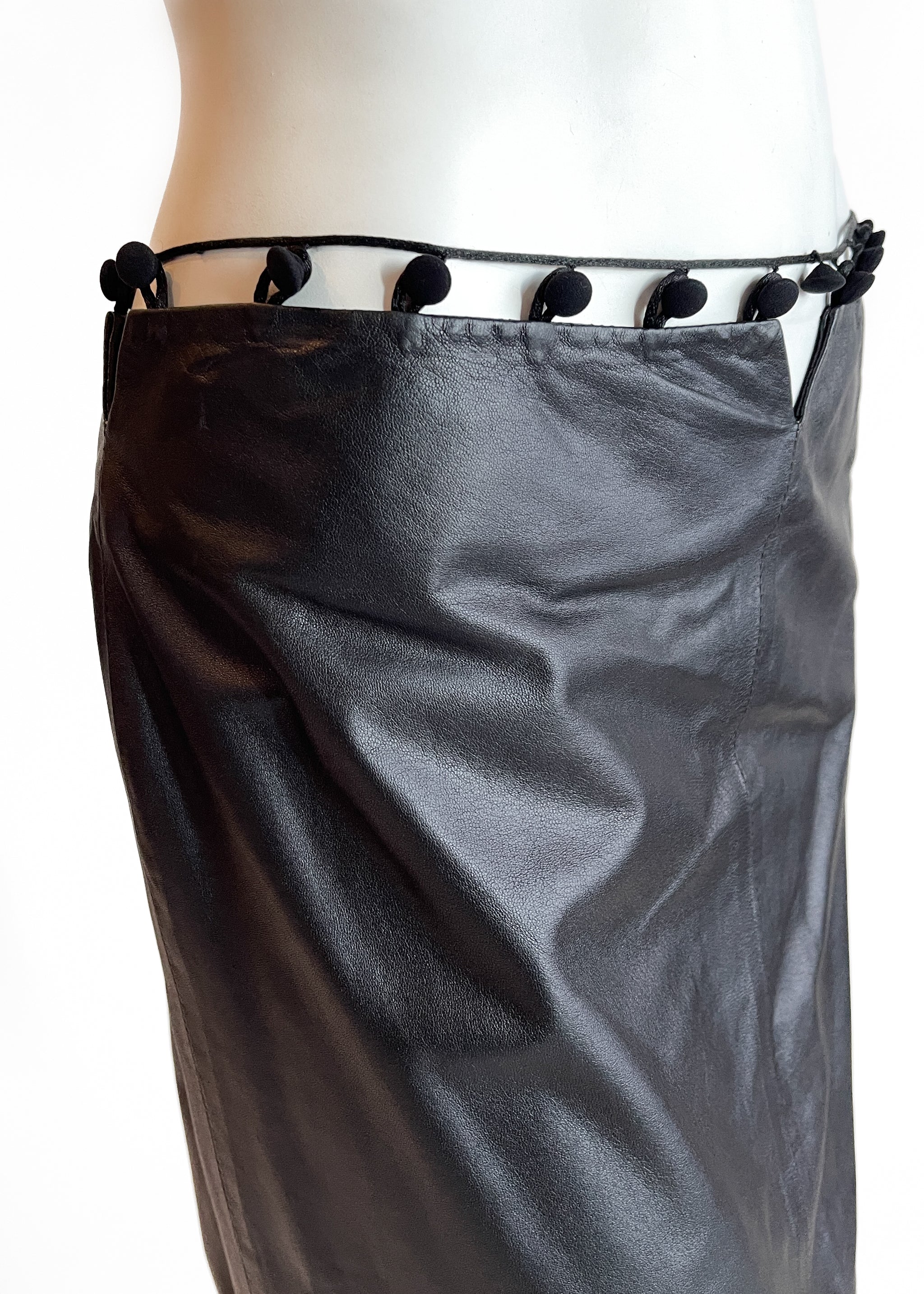Yves Saint Laurent Leather Skirt Tom Ford Spring 2004