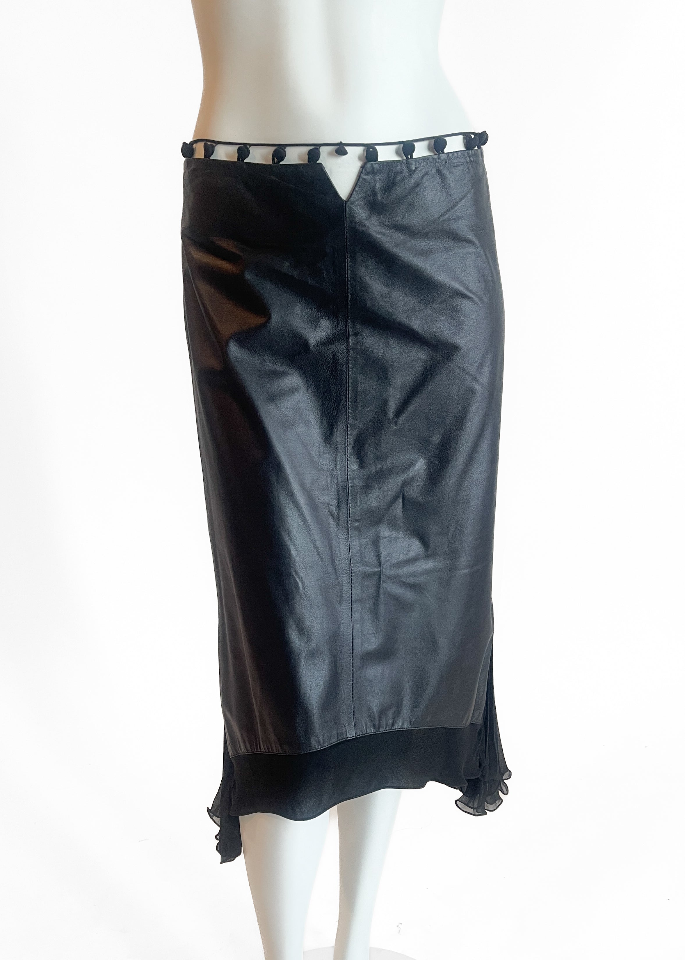 Yves Saint Laurent Leather Skirt Tom Ford Spring 2004