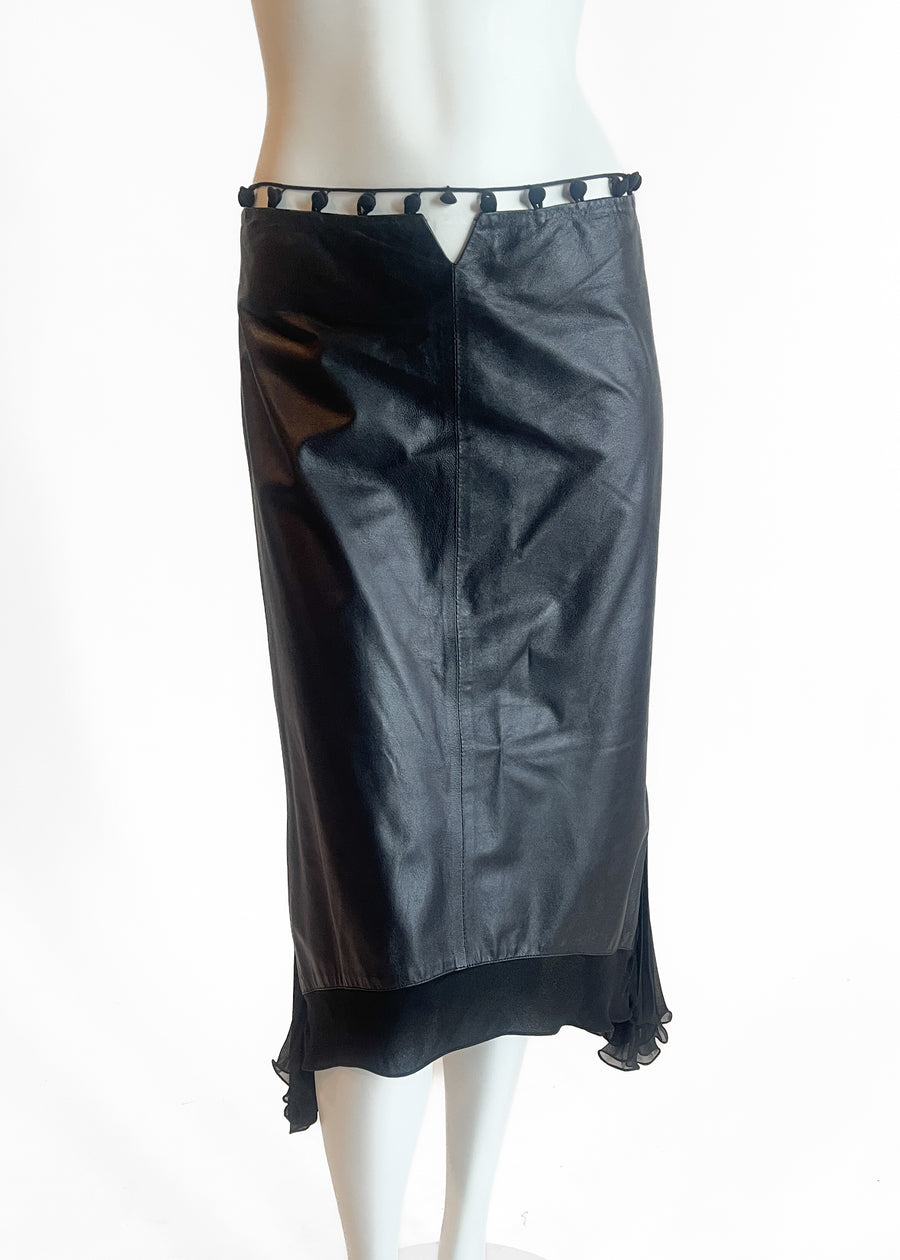 Yves Saint Laurent Leather Skirt Tom Ford Spring 2004