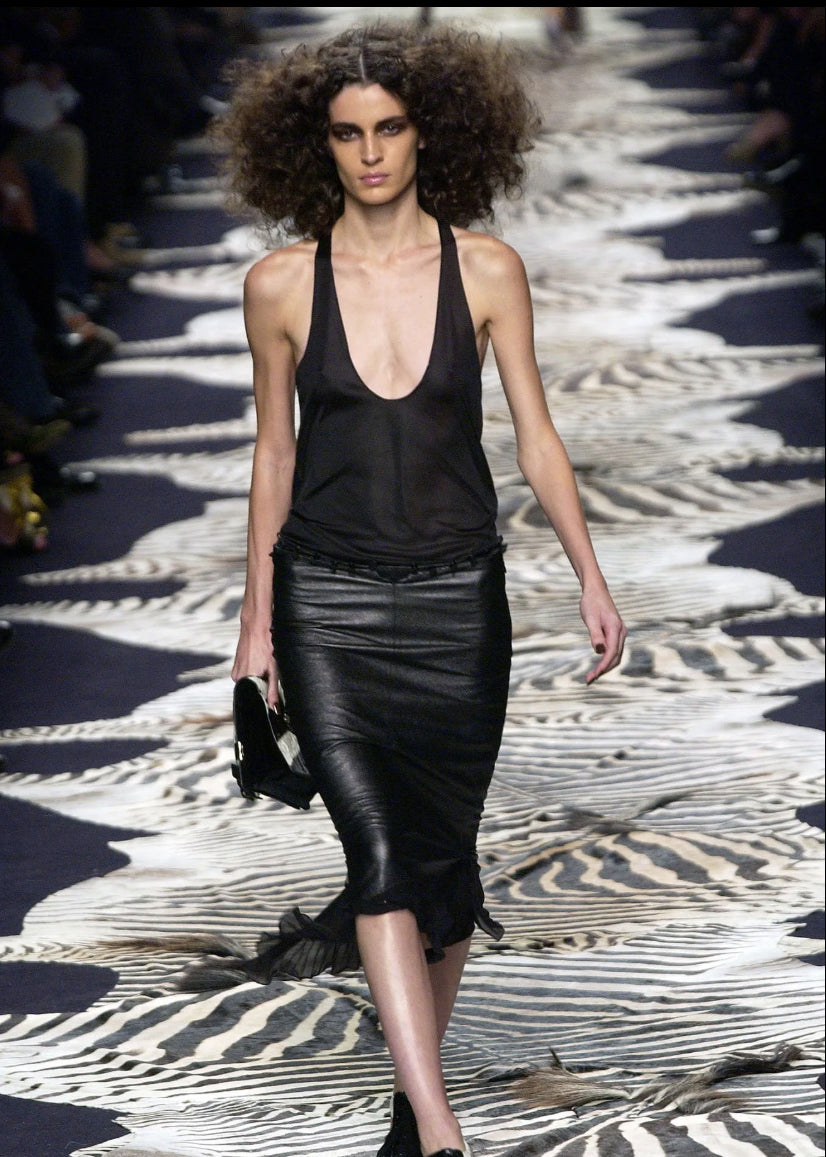 Yves Saint Laurent Leather Skirt Tom Ford Spring 2004