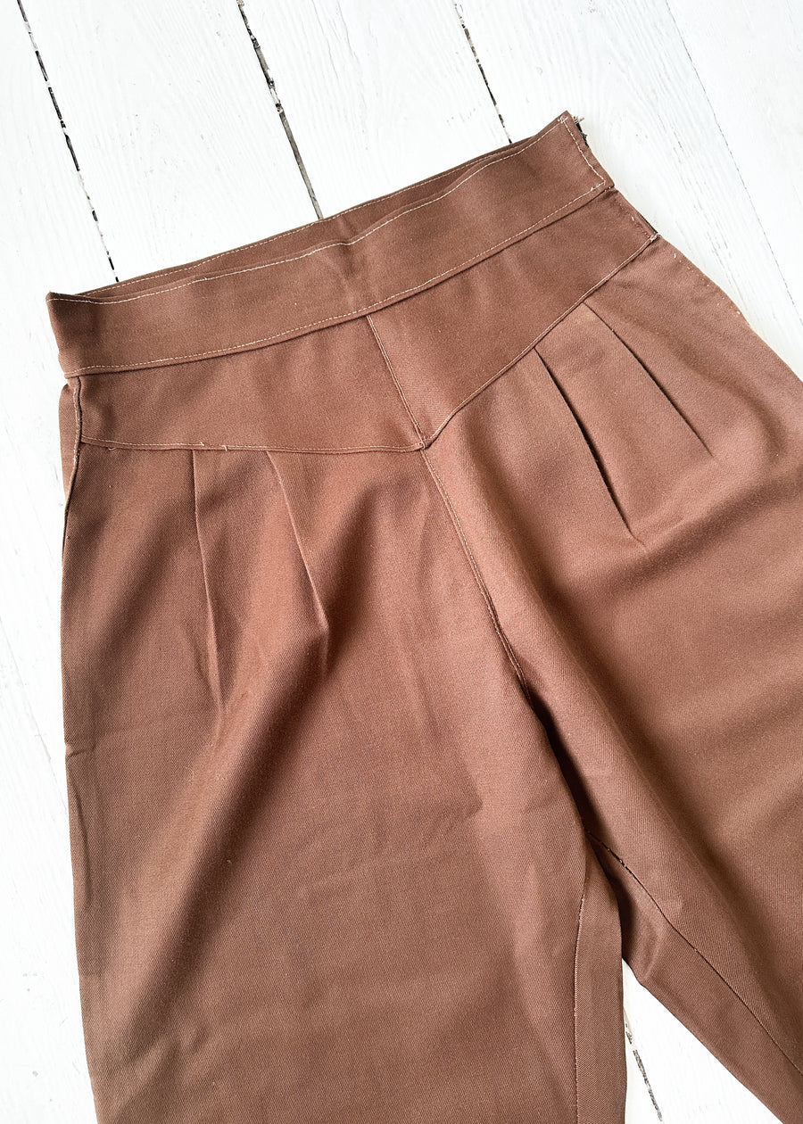 Vintage 1960s Brown Cropped Pants