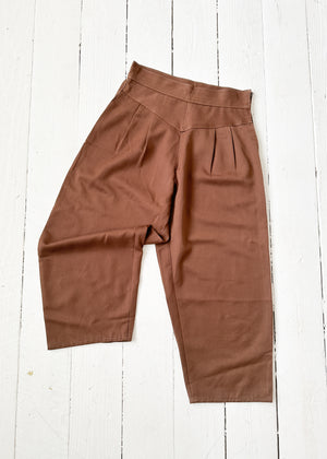 Vintage 1960s Brown Cropped Pants