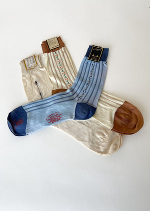Vintage 1940s Patterned Ankle Sock Set