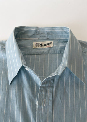Vintage 1940s Menswear Striped Shirt