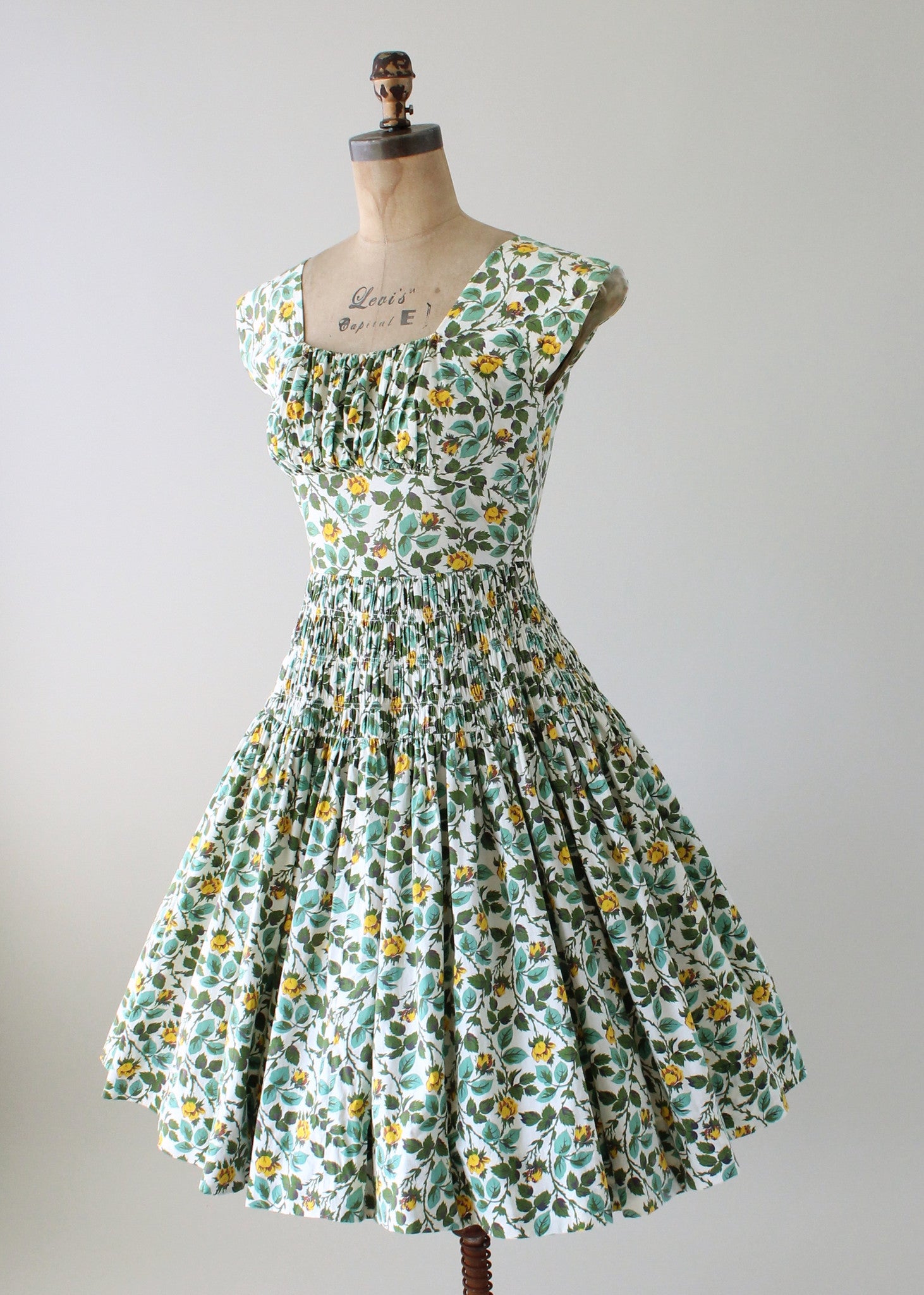 Vintage 1950s Vicky Vaughn Floral Cotton Summer Dress - Raleigh Vintage