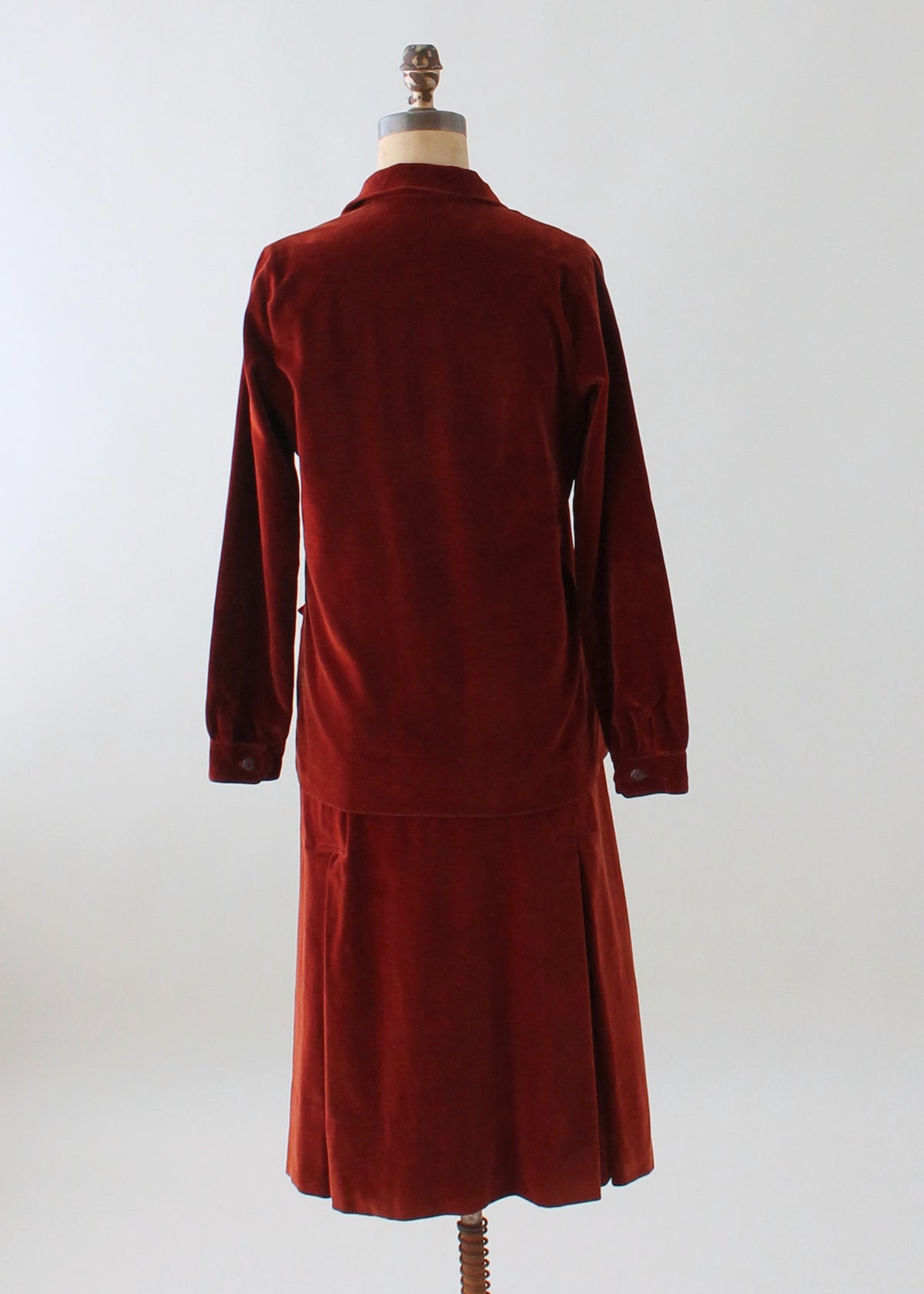 Vintage 1920s Chic Two Piece Velvet Day Dress - Raleigh Vintage