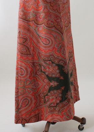 Vintage 1960s Victorian Paisley Shawl Remade Dress